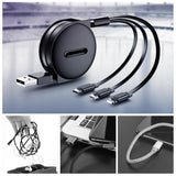 3-In-1 Retractable Charging Cable for Everyday Device Charging