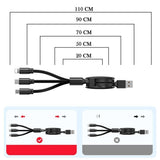 3-In-1 Retractable Charging Cable for Everyday Device Charging