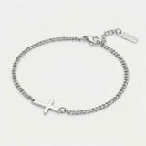 Stainless Steel Cross Chain Bracelet For Men