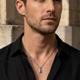 Gemstone Pendant Stainless Steel Chain For Men