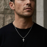 Stainless Steel Cross Chain Necklace For Men