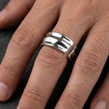 Amsterdam Pattern Band Ring For Men