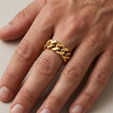 Cuban Link Statement Ring For Men