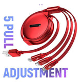 3-In-1 Retractable Charging Cable for Everyday Device Charging