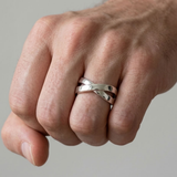 Double Band Statement Ring For Men