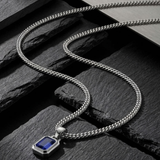 Gemstone Pendant Stainless Steel Chain For Men