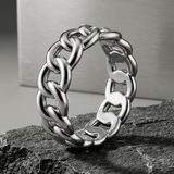Cuban Chain Stainless Steel Ring For Men