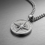 Compass Pendant Stainless Steel Chain For Men