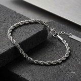 Stainless Steel 3MM  Rope Chain Bracelet For Men