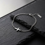 Stainless Steel Cross Chain Bracelet For Men