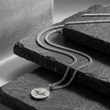 Compass Pendant Stainless Steel Chain For Men