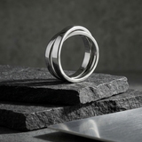 Double Band Statement Ring For Men