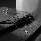 Stainless Steel Cross Chain Necklace For Men
