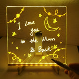 USB LED Reusable Message Board with Markers