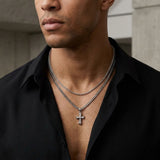 15mm Double Layer Crucifix Necklace For Men