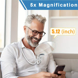 Adjustable 5X Hands-Free Magnifying Glass for Everyday Practical Use