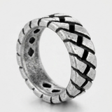 Interlocking Chain Pattern Ring For Men