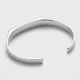 Silver-Tone Rectangular Cuff Bracelet For Men