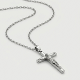 Crucifix Pendant Stainless Steel Chain For Men