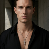 Crucifix Pendant Stainless Steel Chain For Men