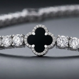 5mm Black Motif Tennis Chain For Men