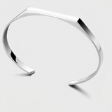 Silver-Tone Rectangular Cuff Bracelet For Men