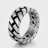 Interlocking Chain Pattern Ring For Men