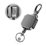 Retractable Carabiner Keychain with Steel Cable