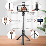 Bluetooth Selfie Stick Tripod with Fill Light