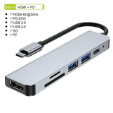 Multi-Port USB-C Hub with HDMI and Card Reader