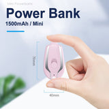 1500mAh Mini Portable Power Bank with Carabiner