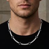5mm Black Motif Tennis Chain For Men