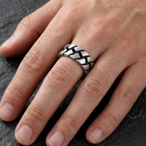 Interlocking Chain Pattern Ring For Men