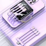 20000mAh Power Bank with Integrated Charging Cables