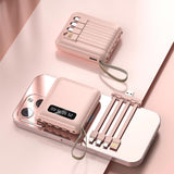 20000mAh Power Bank with Integrated Charging Cables
