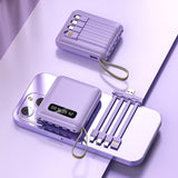 20000mAh Power Bank with Integrated Charging Cables
